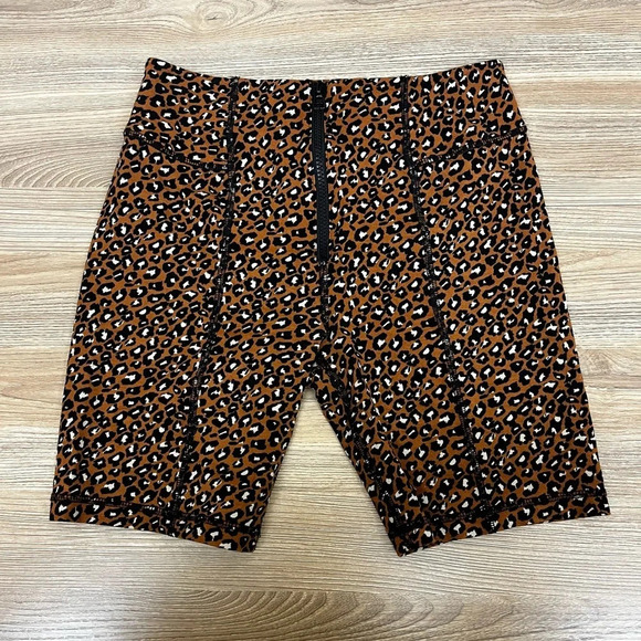 Free People Pants - Free People Leopard Lucky Strike Bike Shorts - Size S